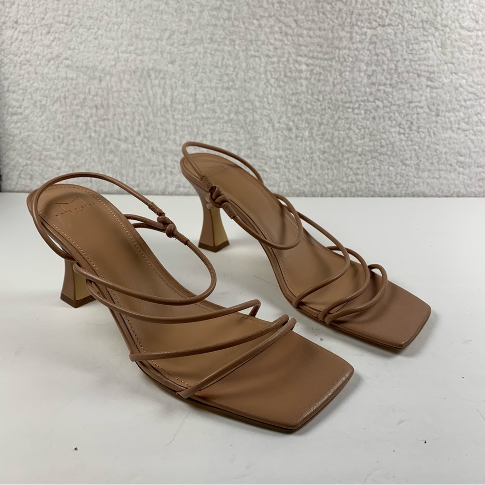 Marc Fisher Womens Square Toe‎ Strappy Heel Sandal Ran Nude Size 11 M NWOB 7331
